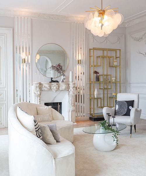 Salón elegante reformado con interiorismo personalizado por Inteco Construcción en Barcelona